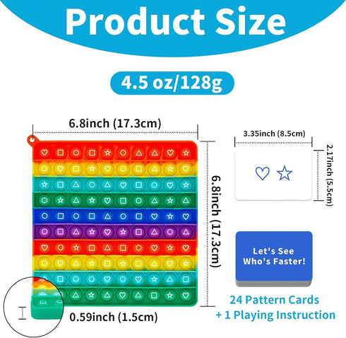 Pop Fidget Toys Card Games for Kids & Families, Board Games-Style Play with Flash Cards, Boost Hand-Eye Coordination