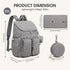 G4Free Backpack Diaper Bag for Moms Dads Travel Baby Bag with Pacifier Case & Insulated Pockets,Grey