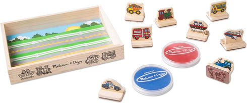Set 4+ Melissa & Doug My First Wooden Stamp - Vehicles Kids Art Projects, Stamps with Washable Ink, Vehicle Toys