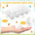 96 8 Menkxi Pcs Plastic Easter Eggs with Clear Egg Cartons for Crafts DIY Fake Eggs White Plastic Eggs Paintable Easter