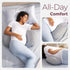 Momcozy Memory Foam Portable Pregnancy Pillow W Shaped Maternity Great Support for Side Sleepers, Adjustable Travel