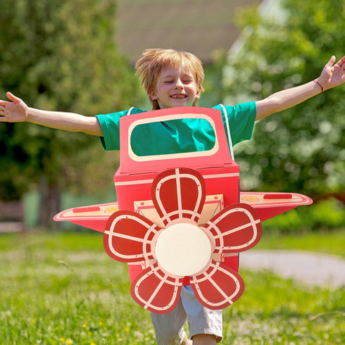 TOYANDONA Kids Wearable Cardboard Airplane Costume - Toddler Creative Play Toy