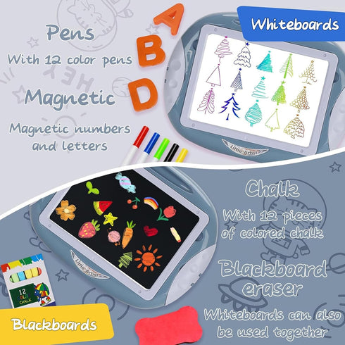 1-2 1-2 Gift for Years Old Boy, Boy Toys with Magnetic Letters and Numbers, Portable Doodle Board Easel, Learning