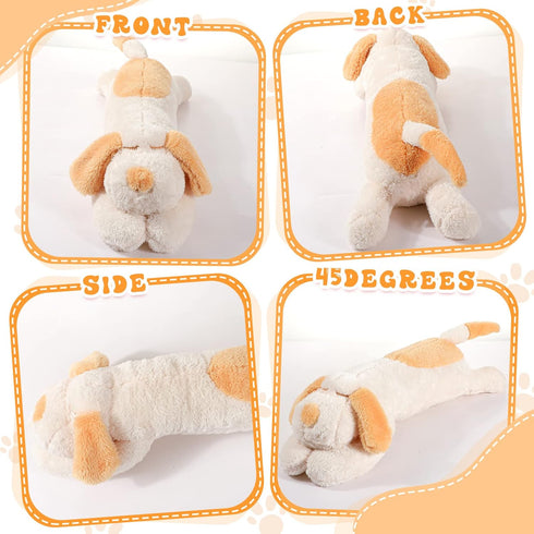 Queekay Giant Dog Stuffed Animal Plush Toy, Body Hugging Pillow for Birthday Gifts (Beige, 23.6 Inch)