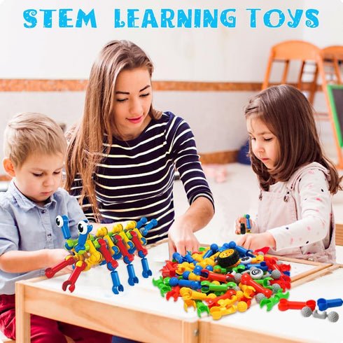 Afomida 156 Set Playset 3+ (2) PCS Creative Building Blocks Building Toy - Featuring Storage, Includes Dinosaur, Robot