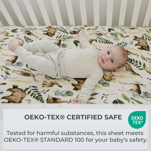 2 Pack Pobibaby - Premium Fitted Baby Boy Crib Sheets for Standard Crib Mattress - Ultra-Soft Cotton Blend, Safe