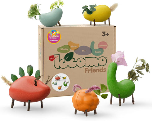 Taksa Toys Locomo Friends III, Waldorf Educational Outdoor Play Figures, Montessori Wooden Animal Toys
