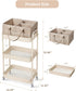 3 Fortella Baby Diaper Caddy, Tier Rolling Storage Cart for Baby Essentials, Diaper Cart with Detachable Dividers