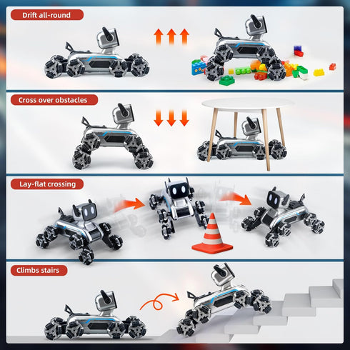 Rasout 8WD 2.4Ghz 6 7 8 9 10 11 12 13 Robot Dog Toys, RC Stunt Car for Kids Adults, Gesture Sensor Remote Control Cars