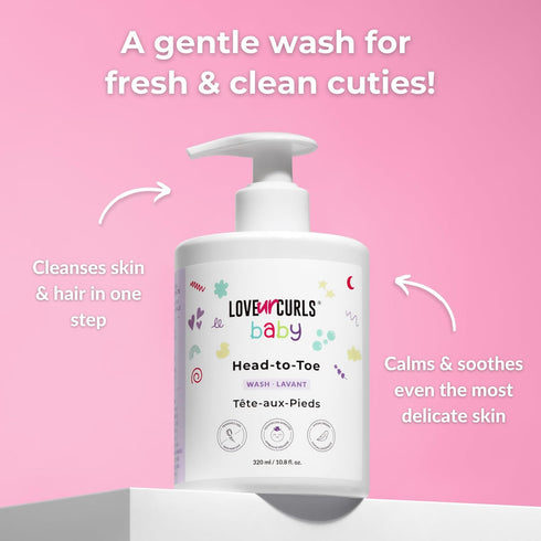 320 mL Love Ur Curls - LUCK Baby Head to Toe Wash, Gentle & Tear Free, Pediatrician Approved, Body Wash, and Ultra Mild