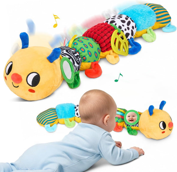 JoyCat Baby Toys 0-18 Months, Musical Crawling Caterpillar Plush Toy - 38 Songs