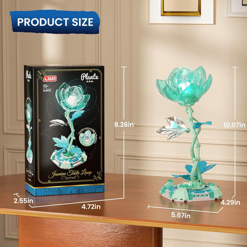 SHAREHB Set, Jasmine Flower Table Lamp Building Themed Night Light & Desk Decor Birthday Gifts for Kids Adults, Gift