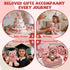 13.5" Pink Teddy Bear Stuffed Animals Soft Small Teddy Bear Cute Cuddly Stuffed Bear Plush Toys for Kids Girls Birthday