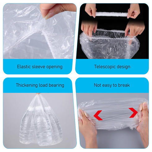 FNANJWQ 100 Pack Potty Chair Liners with Elastic, Baby Poo + Pee Potty Liners Portable Drawstring Cleaning Disposable