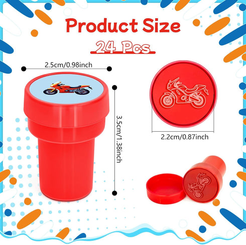 24 Set Cinrobiye Pcs Transportation Stampers, Traffic Vehicle Stamp with Trucks Planes Trains Fire Trucks Police Cars
