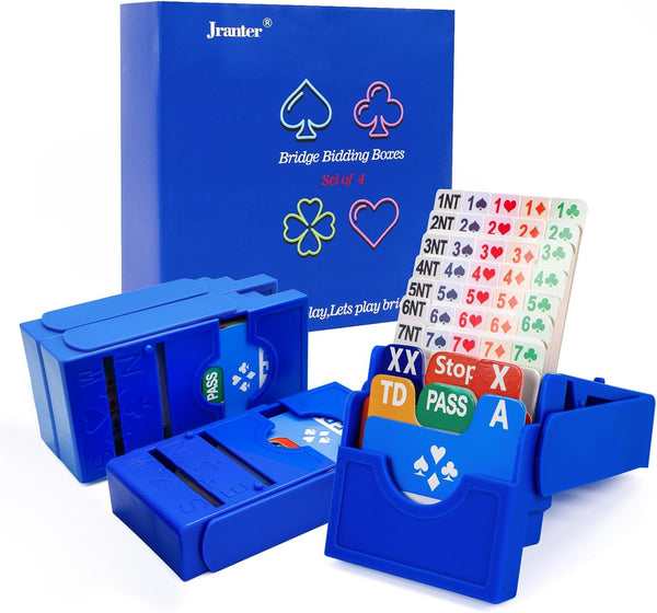 Jranter Bridge Bidding Boxes - Set of 4 Premium Bridge Kit Bidding Device in Tournament Texas Holdem
