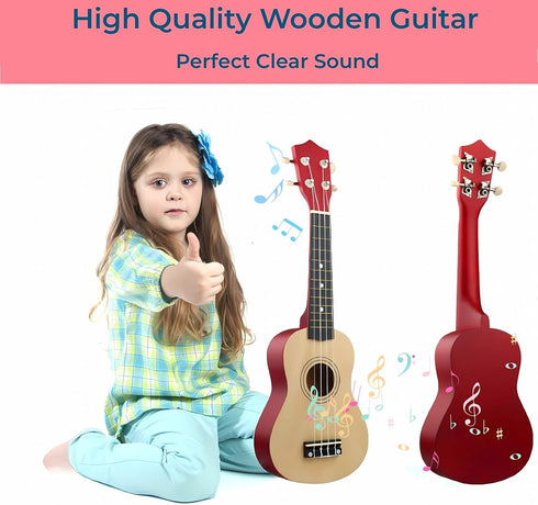 21 Inch 3-9 Wooden Kids Toddler Child Children Acoustic Guitar Musical Instruments Ideal for Year Old Boys Girls Gifts