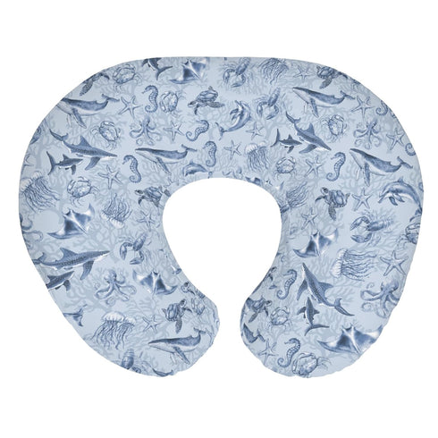 Retro Marine Animals Baby Nursing Pillow Covers for Boy Girl Whale Dolphin
