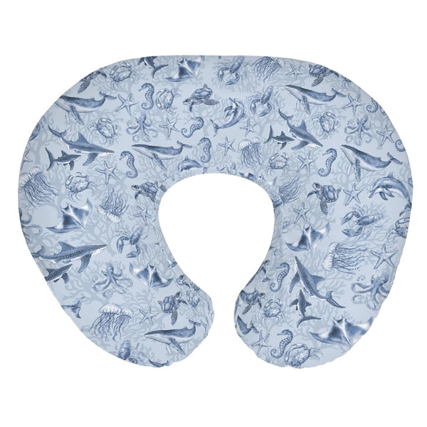 Retro Marine Animals Baby Nursing Pillow Covers for Boy Girl Whale Dolphin