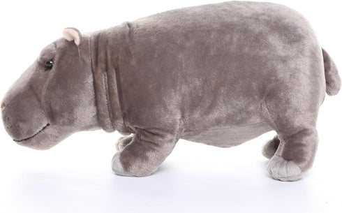 Frankiezhou Home 14 Realistic Hippo Plush Toy - Simulation Standing Hippopotamus Stuffed Animal, Soft Wild Animals