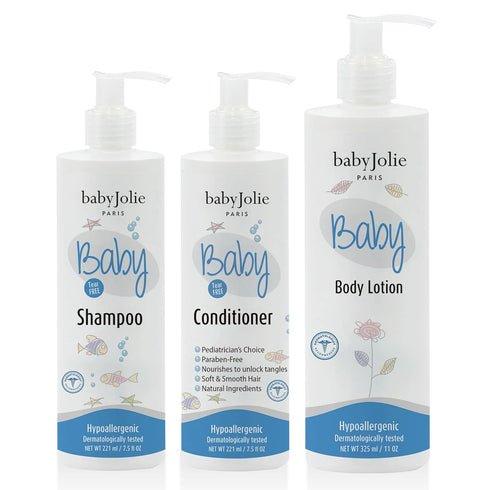 Baby Jolie Baby Bath Set | Baby Shampoo 7.5oz (221ml) + Hair