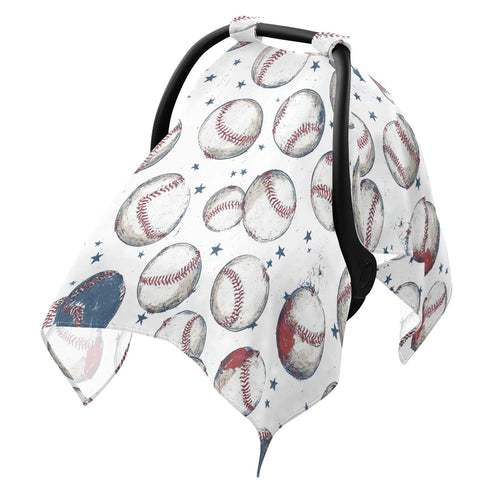 Mazeann Baseballs Star Vintage Car Seat Cover Baby Breathable Soft Infant Carseat Covers