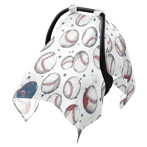Mazeann Baseballs Star Vintage Car Seat Cover Baby Breathable Soft Infant Carseat Covers