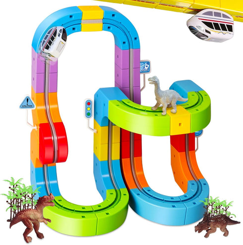 Electric Train Set for Kids,Infinity Racer 3D Train,Educational STEM Learning Toy,Anti-Gravity Train