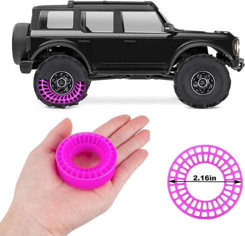 1.0 Silicone Tire Inserts for RC TRX4M SCX24 FCX24 Ax24 1/18 1/24 Crawler Wheels Foam Fill Kit, OD 58-63mm (Pink)