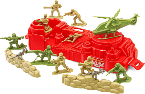 Lanard The Corps! Universe Army Playset - 104 Pieces, 3 Troop Army Set with Carry Handle Case for Kids