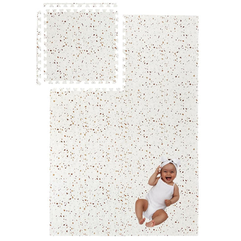Simple Kid Co. Clay Terrazzo Play Mat for Babies, Children and Toddlers, 4x6 Feet, Interlocking