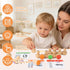 3 4 5 Busy edition Alphabet Number Stamps for Kids, Wooden Letter Stamps with Flashcard Math Learning Number Stampers