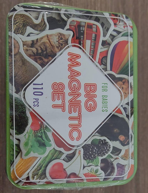 110 Fridge Magnets for Toddlers in Gift Tin Box | Kids Magnetic Animals for Refrigerator | Toddler Fridge Magnets