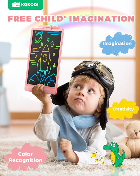KOKODI LCD Writing Tablet, 10 Inch Colorful Doodle Board, Valentines Day Gifts for Kids, Erasable Drawing Pad