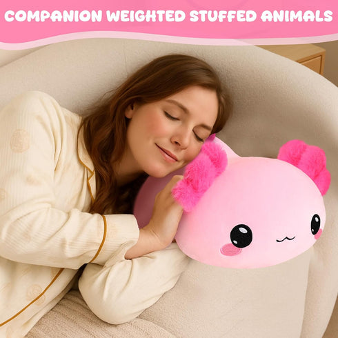 3.74 lbs TOYSYM Weighted Stuffed Animals, Axolotl Stuffed Animal with Weighted Beads, Cute Plush Toy Pillow Gifts