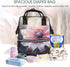 OUSIKA Backpack Daypacks Flower Blossom Print Diaper Bag Multifunction Laptop Travel Large Nappy Bag, Black, One Size