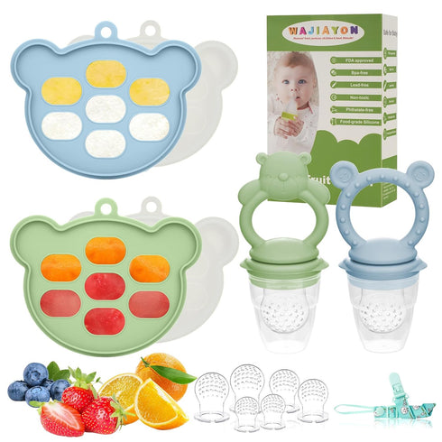 Baby Breastmilk Popsicle Molds & Baby Fruit Feeder (6 Pack), WAJIAYON Infant