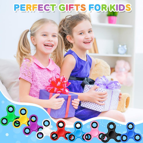 24 Pack 4-8-12, Gigilli Fidget Spinners Bulk for Kids Adults, Easter Basket Stuffers Treasure Box Toys for Kids