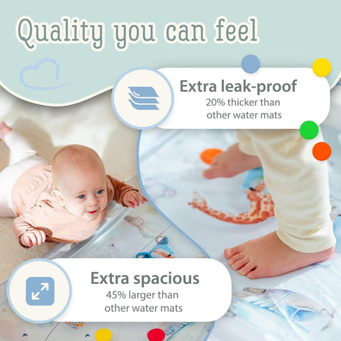 Tummy 100% Premium Water Play Mat XXL Award-Winning Inflatable Time Water Mat Sensory & Motor Development Designed by
