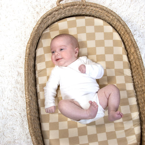 4-Pack 100% The Peanutshell Baby Organic Bassinet Sheets for Boy or Girl - Ultra Soft & Rectangle Unisex Baby Sheet