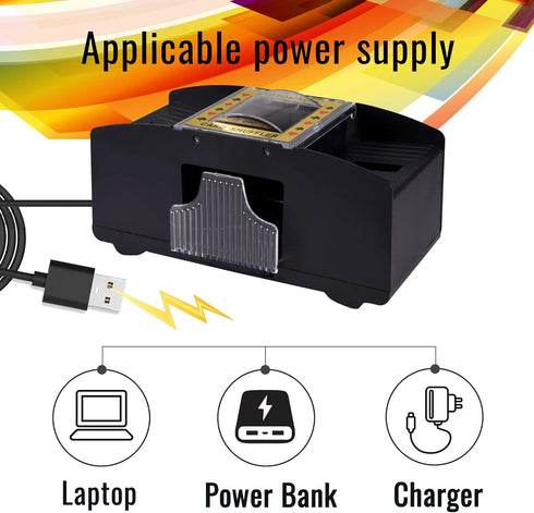 Automatic Card Shuffler - Electronic Casino Poker Shuffling Machine - Battery Operated for 2/4/6 Decks