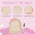 QFGasre 6.9 Inch 3D Wooden Hello Worlds Newborn Signs Baby Announcement Sign Pink Bows Birth Announcement Sign