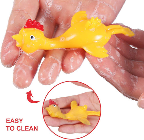 Sumind 16 Pcs Finger Slingshot Rubber Chicken, Yellow Flying Chicken Novelty Party Activity Favor