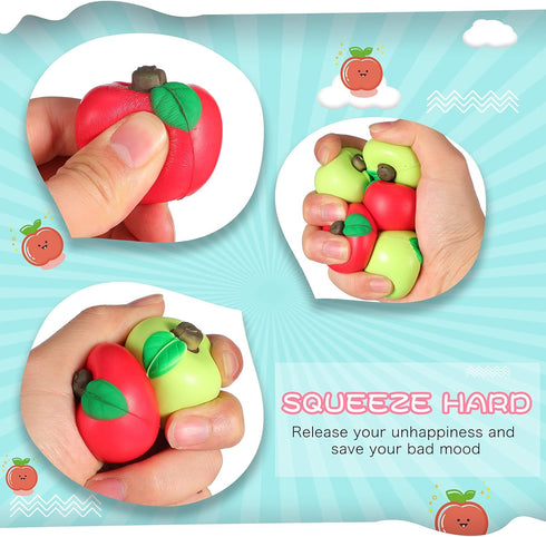30 Supplies(1.96 Inch) Chalyna Pieces Fruit Stress Ball Red and Green Fruit Stress Relief Squeeze Balls Squeeze Finger