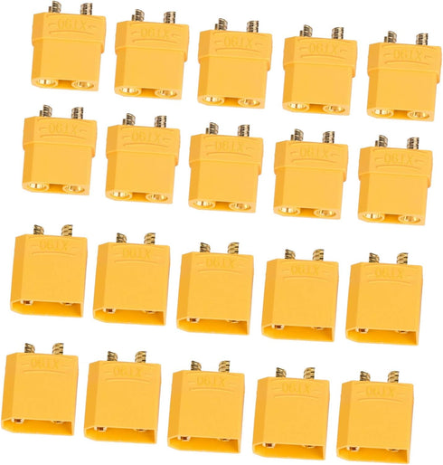 10 Pairs XT90 Battery Connector Set, 10 Male & 10 Female Connectors for RC LiPo Battery Motor