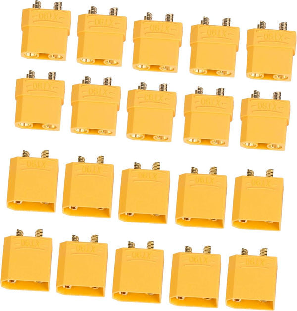 10 Pairs XT90 Battery Connector Set, 10 Male & 10 Female Connectors for RC LiPo Battery Motor