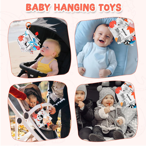 Odeepstar 0-12 Baby Book Months, Crinkle Cloth Book with Rattle & Touch and Feel Sensory Toys, Soft Teether