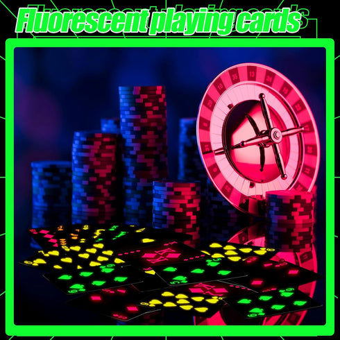 1 Pack Silipull UV Black Light Playing Cards Neon Fluorescent Glow in The Dark Playing Cards Deck Black Light Games