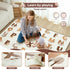 65" 50" Foldable Baby Play Mat, X Waterproof Double-Sided Cushioned Activity Play Mat, Soft Lightweight Foam Playmat