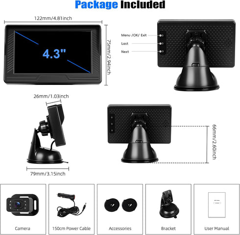 SIXWIN 360Adjustable Baby Car Camera Rear-Facing Infant Monitor with Night Vision Car Camera for Baby Wide-Angle Lens